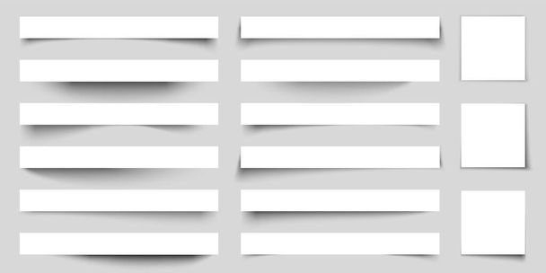 Realistische Papierschatteneffekte. Web-Banner Schatten mit Ecken. Flyer-Set. Vektor-Aufkleber - Vektor, Bild
