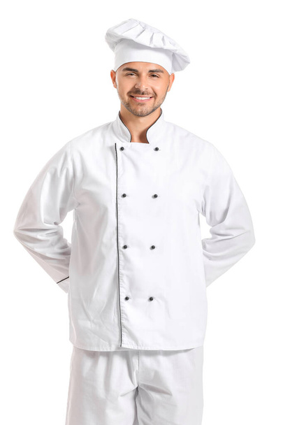 Portrait de confiseur masculin sur fond blanc
 - Photo, image