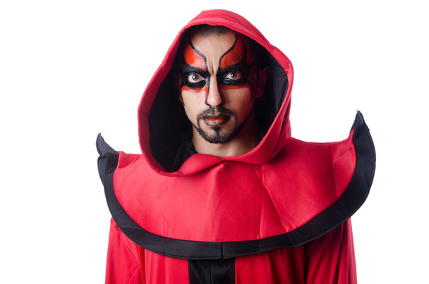 Человек дьявол в красном костюме - Фото, изображение