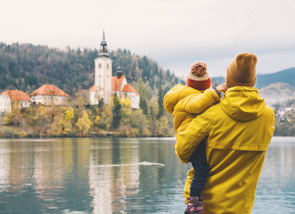 Family Travel Bled Lake, Slovenia, Europe.  - Φωτογραφία, εικόνα