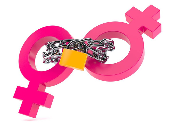 Simbolo lesbica collegato da catena
 - Foto, immagini