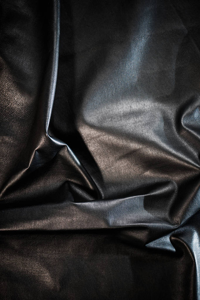 natural creased leather surface texture abstract background - Foto, afbeelding