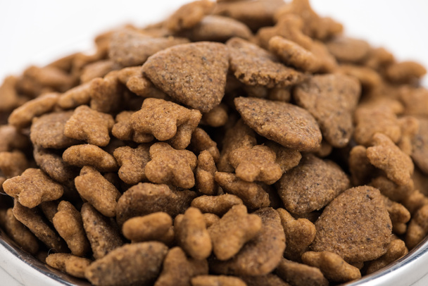close up view of dry pet food isolated on white - Fotó, kép