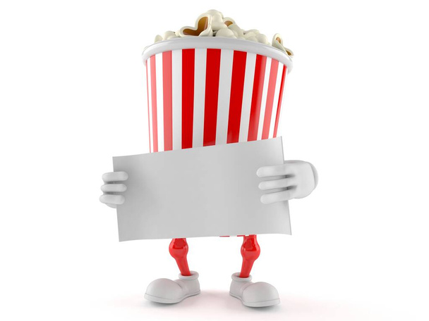 Popcorn-Figur mit leerem Blatt Papier - Foto, Bild