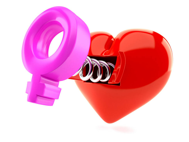 Heart with female gender symbol - Photo, Image