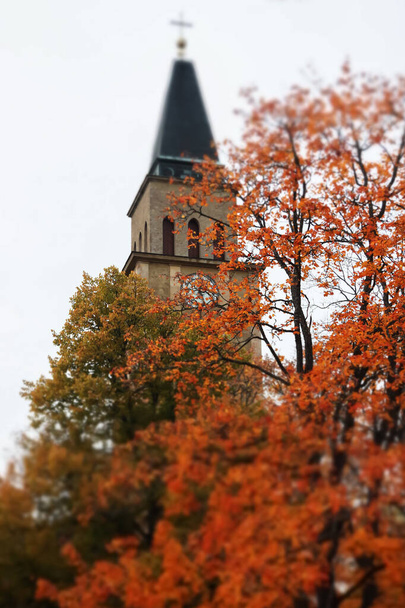 Kuusankoski church at beautiful autumn day, Finland. - Foto, imagen