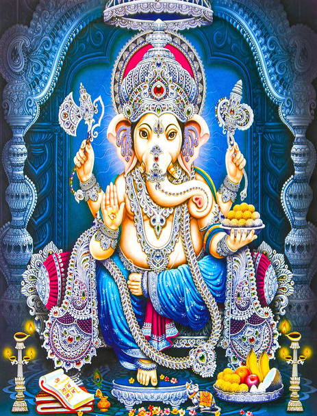 ヒンズー教徒の主Ganeshaテクスチャ壁紙の背景  - 写真・画像