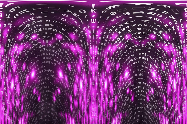 Pink matrix digital background, cyberspace concept - Photo, Image