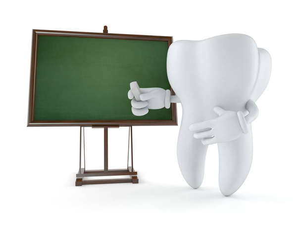 Carácter del diente con pizarra en blanco
 - Foto, Imagen