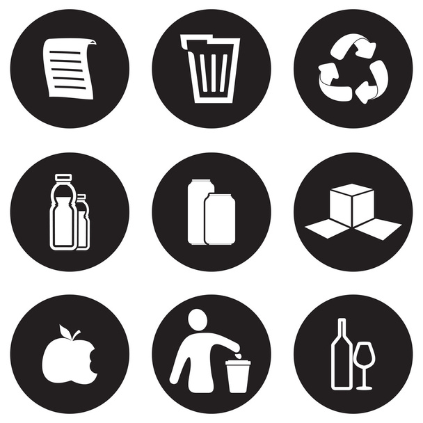 Ensemble d'icônes de recyclage
 - Vecteur, image