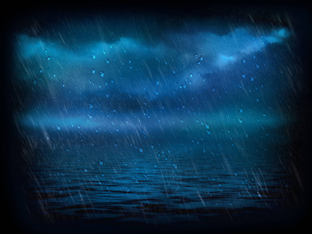 Rain and drops background illustration - Photo, Image