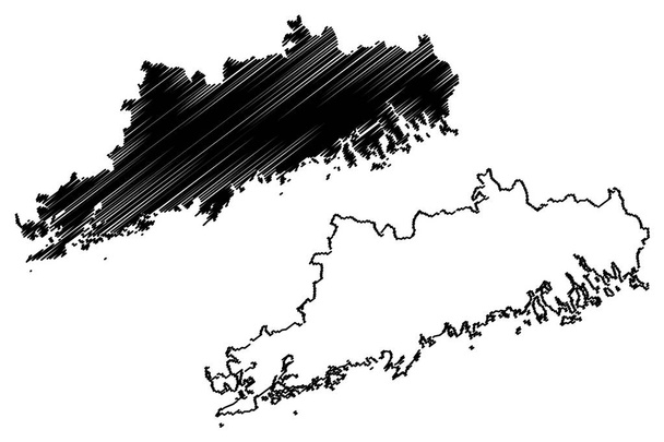 Uusimaa Region (Republic of Finland) map vector illustration, scribble sketch Uusimaa map - Vector, Image
