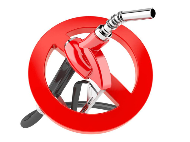 Boquilla de gasolina con señal prohibida
 - Foto, imagen
