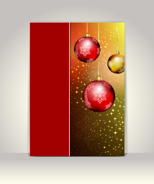 Greeting template, Merry Christmas and Happy New Year - Vector, Image