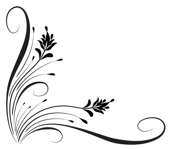 Koristeellinen kukka kulma koriste sapluuna eristetty valkoinen
  - Vektori, kuva