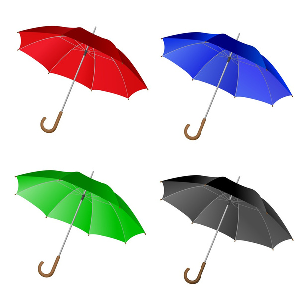4 umbrella set - Vetor, Imagem