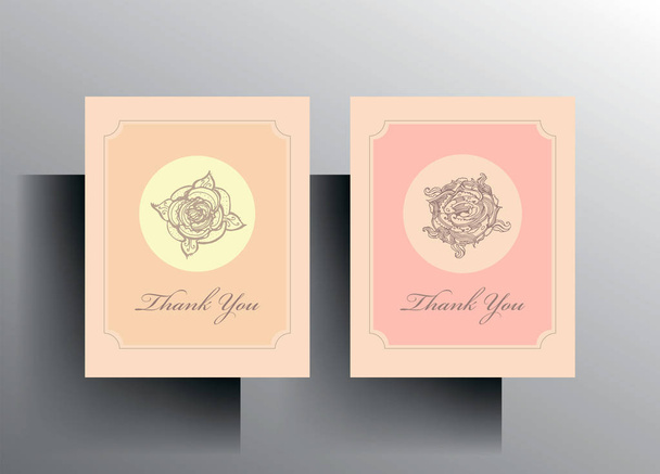 Set of thank you cards. - Vector, Image