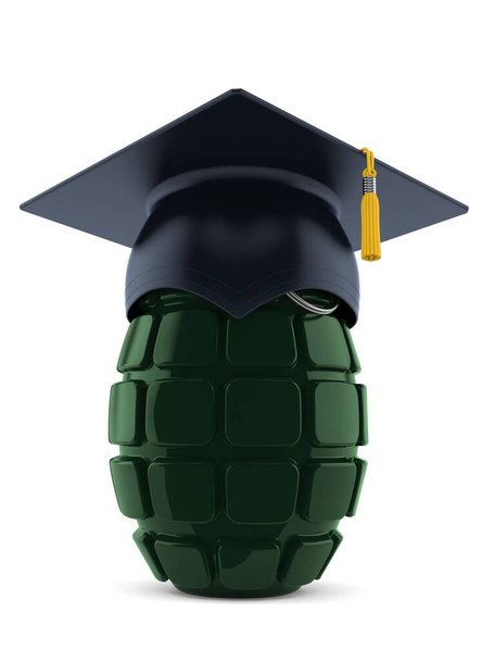 Hand grenade with mortarboard - Photo, Image