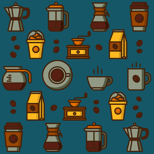 Café patrón sin costura, simplemente vector de ilustración
   - Vector, imagen