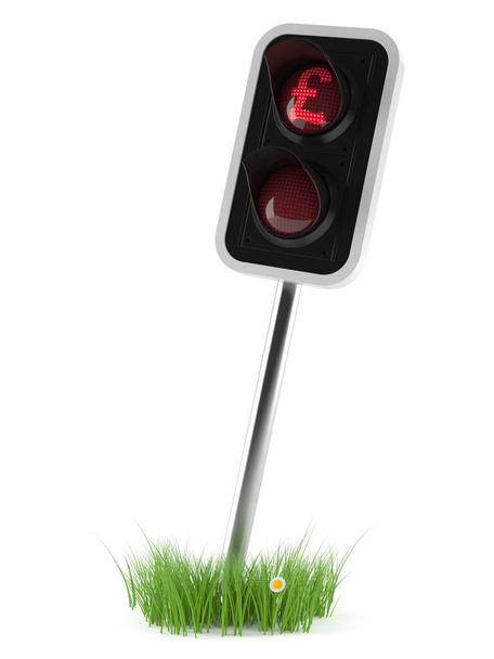 Червоний світлофор з символом фунта
 - Фото, зображення