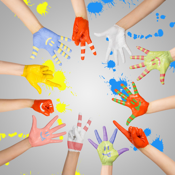 painted children's hands - Foto, immagini