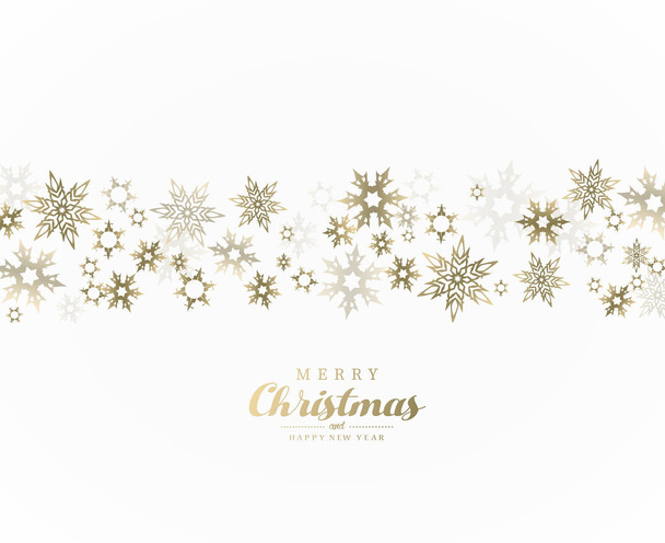 Merry Christmas vector illustration with many snowflakes on whit - Vector, afbeelding