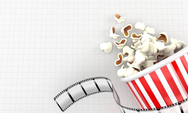Popcorn met Filmstrip - Foto, afbeelding