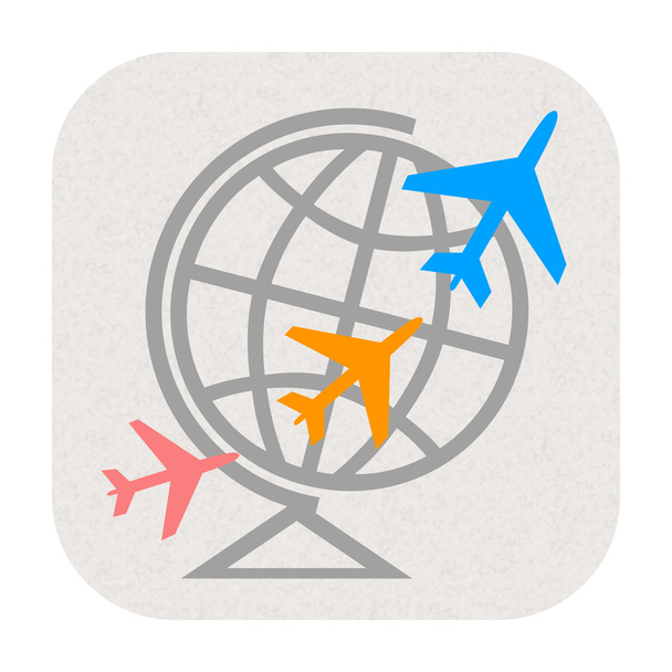 icône de l'avion avec globe et avions
 - Photo, image