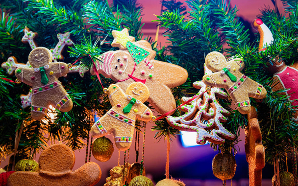 Alexanderplatz Noel pazarında Gingerbread çerezleri - Fotoğraf, Görsel