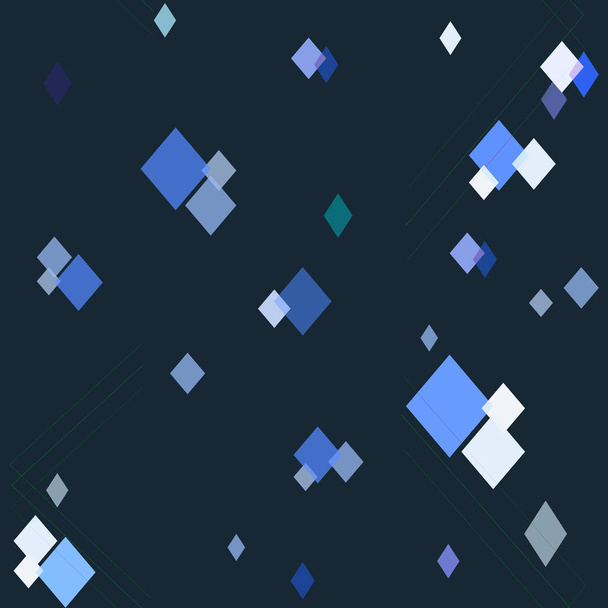 Geometric figures on a dark blue background. Seamless pattern fo - Photo, Image