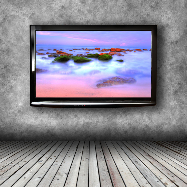 Плазмовий телевізор на стіні кімнати
 - Фото, зображення