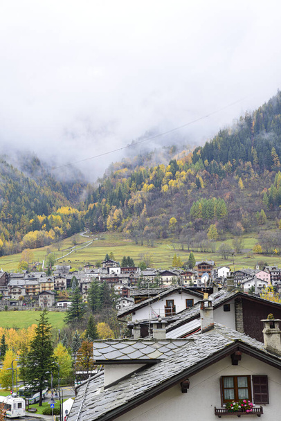 View of Courmayeur under the mountains. Alps, Italy - Photo, Image