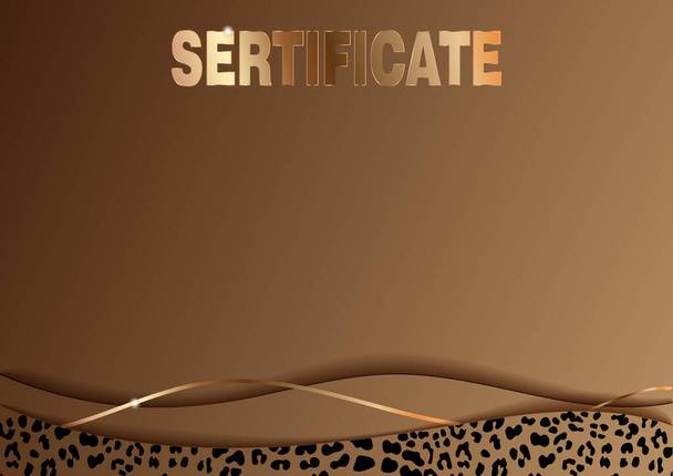 Sertificate Template with Fashionable Leopard Pattern. Vector illustration - Vector, Image