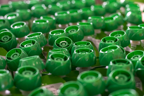 shallow depth of field. plastic caps in baby food. texture. - Photo, Image