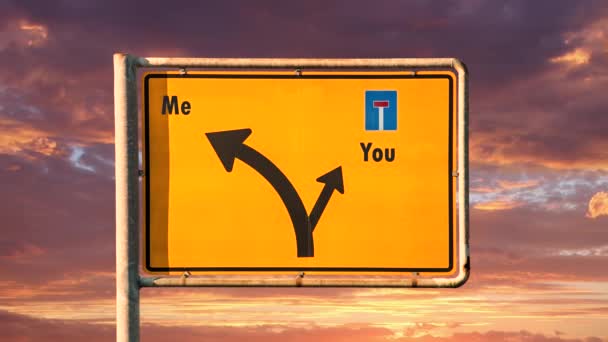Street Sign the Way to Me versus You - Footage, Video