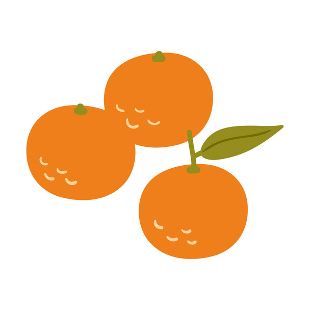 Ilustración simple de mandarina vectorial
 - Vector, imagen