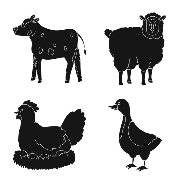 Design vettoriale del ranch e segno organico. Serie di illustrazioni vettoriali di ranch e riserve alimentari
. - Vettoriali, immagini