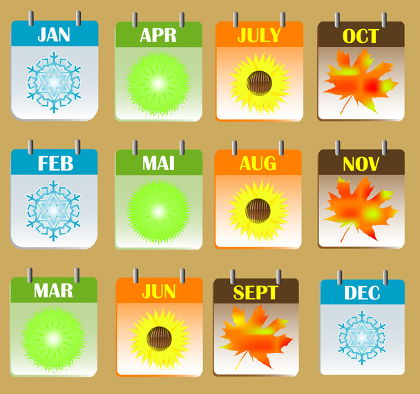Calendar icons - Vector, Image