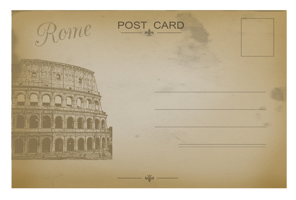 Vintage postcard with Colosseum - Vector, Image