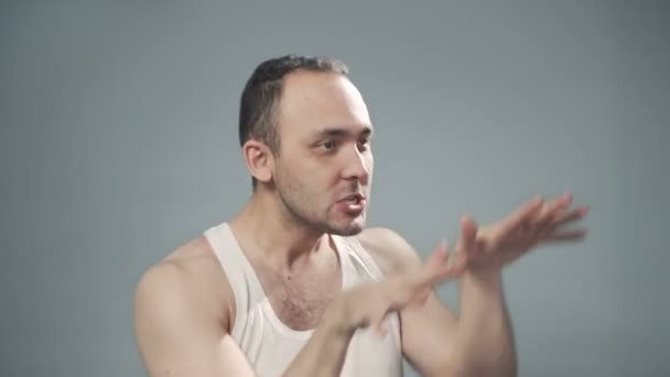 Video of young bristly dancing man - Filmagem, Vídeo