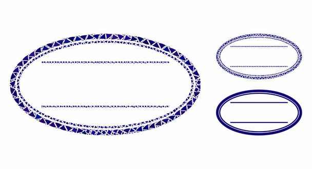 チューバリーピースの二重楕円形のフレーム構成アイコン - ベクター画像