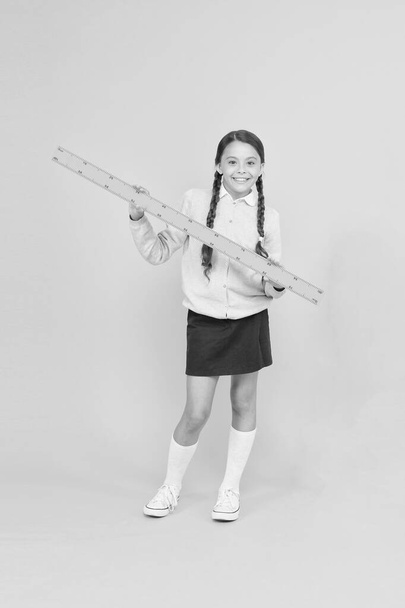 School education basics. Focused on education. KId girl diligent student likes to study. Study in secondary school. Homeschooling and private lesson. Adorable child schoolgirl. Formal education - Photo, image