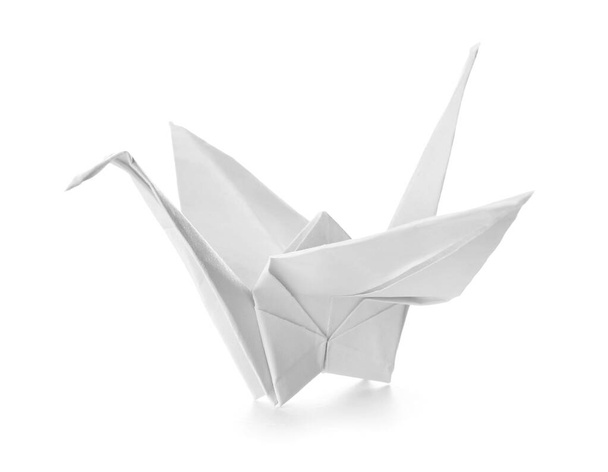 Кран Оригами на белом фоне
 - Фото, изображение