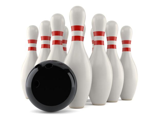 boule de bowling avec broches
 - Photo, image