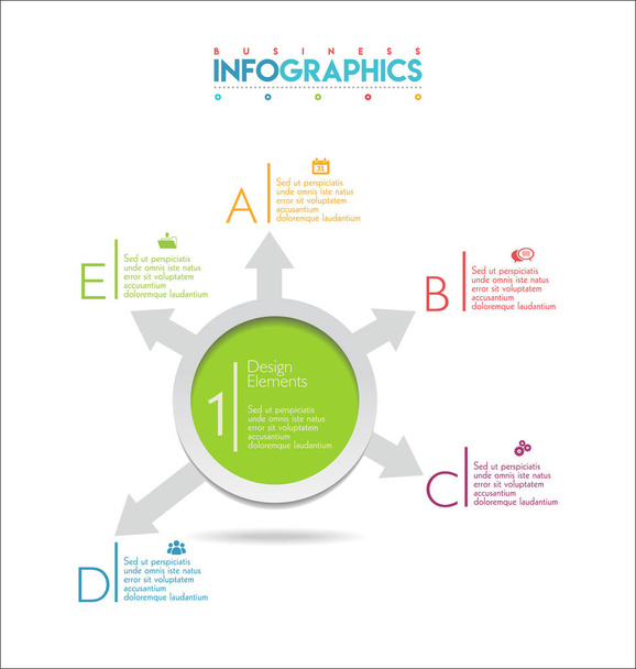 Modern infographic colorful design template illustration - Vektor, Bild