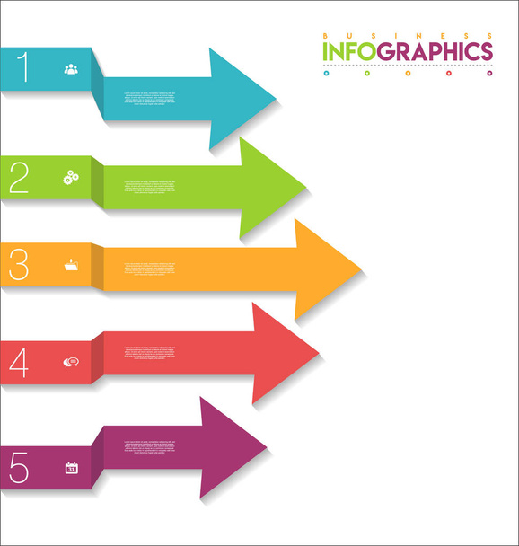 Modern infographic colorful design template illustration - Vector, imagen