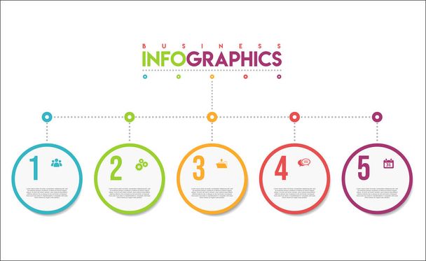 Modern infographic colorful design template illustration - Vettoriali, immagini