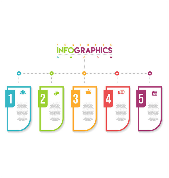 Modern infographic colorful design template illustration - Vector, imagen