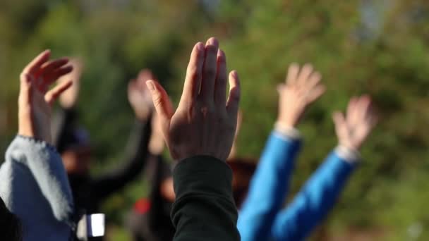 kezek a levegőben természetes fénnyel - Felvétel, videó
