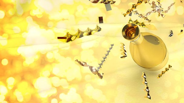  El champán de oro 3d representación para celebrar el concepto
. - Foto, Imagen